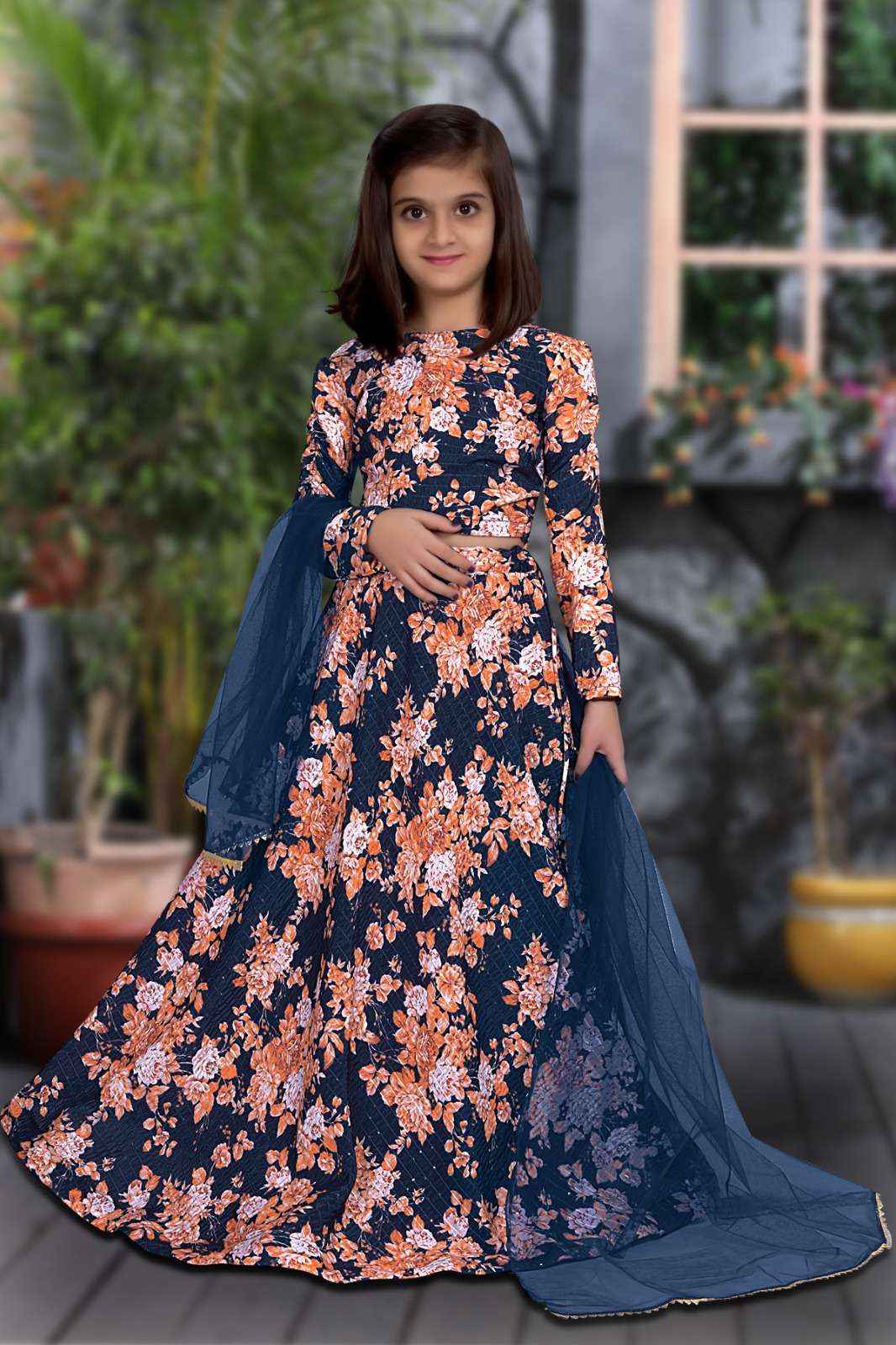 blossom babe vibe floral festive spin lehenga set - yooneck