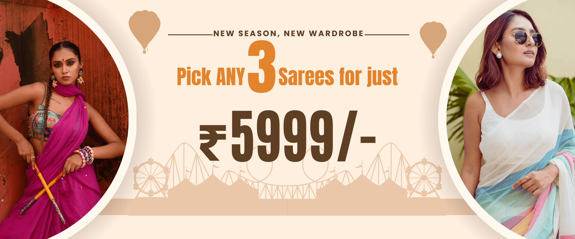 BUY ANY 3 SAREE @5999 - Yooneck