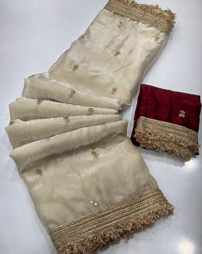 Rajrani Shwetambara Space Silk Saree