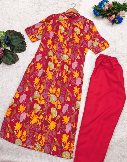 Naira Autumn A-Line Kurti Set