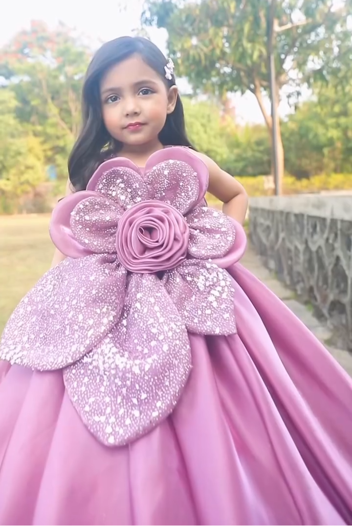 gungun princess floral designer kids gown - yooneck