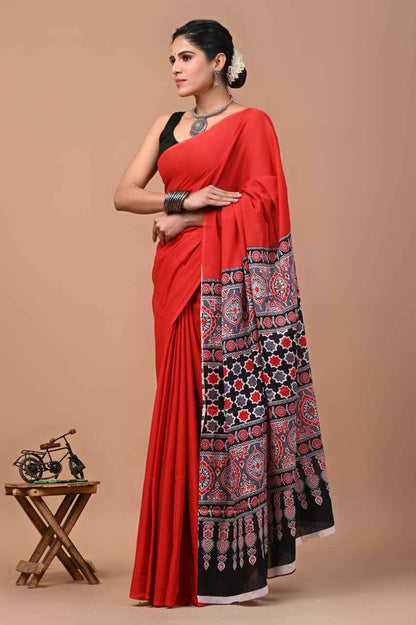 Laal Pari The Scarlet Whisper Mulmul Cotton Saree