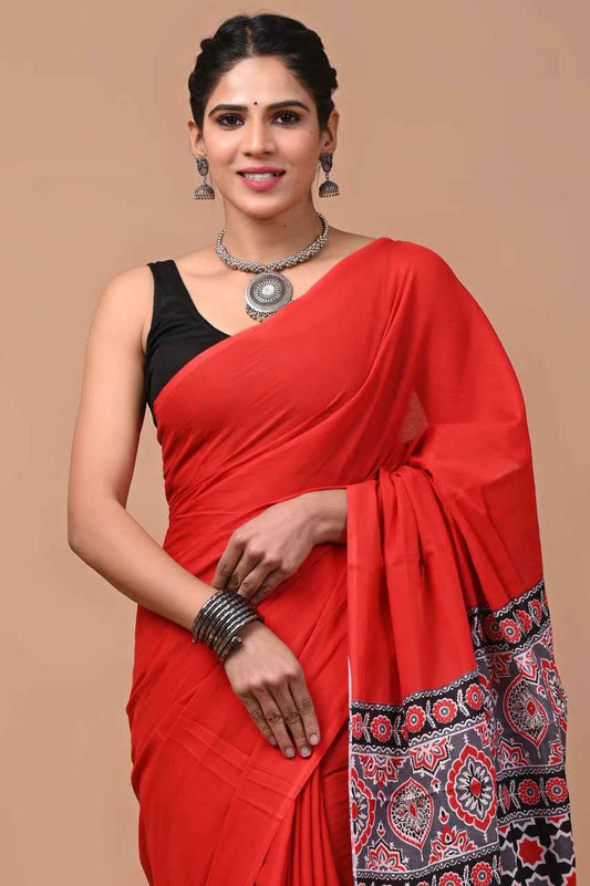 Laal Pari The Scarlet Whisper Mulmul Cotton Saree