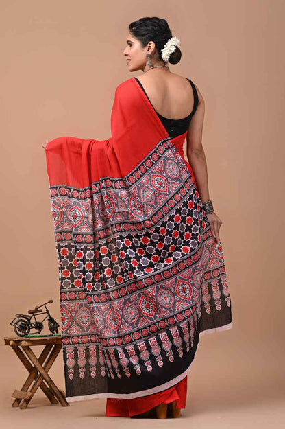 Laal Pari The Scarlet Whisper Mulmul Cotton Saree