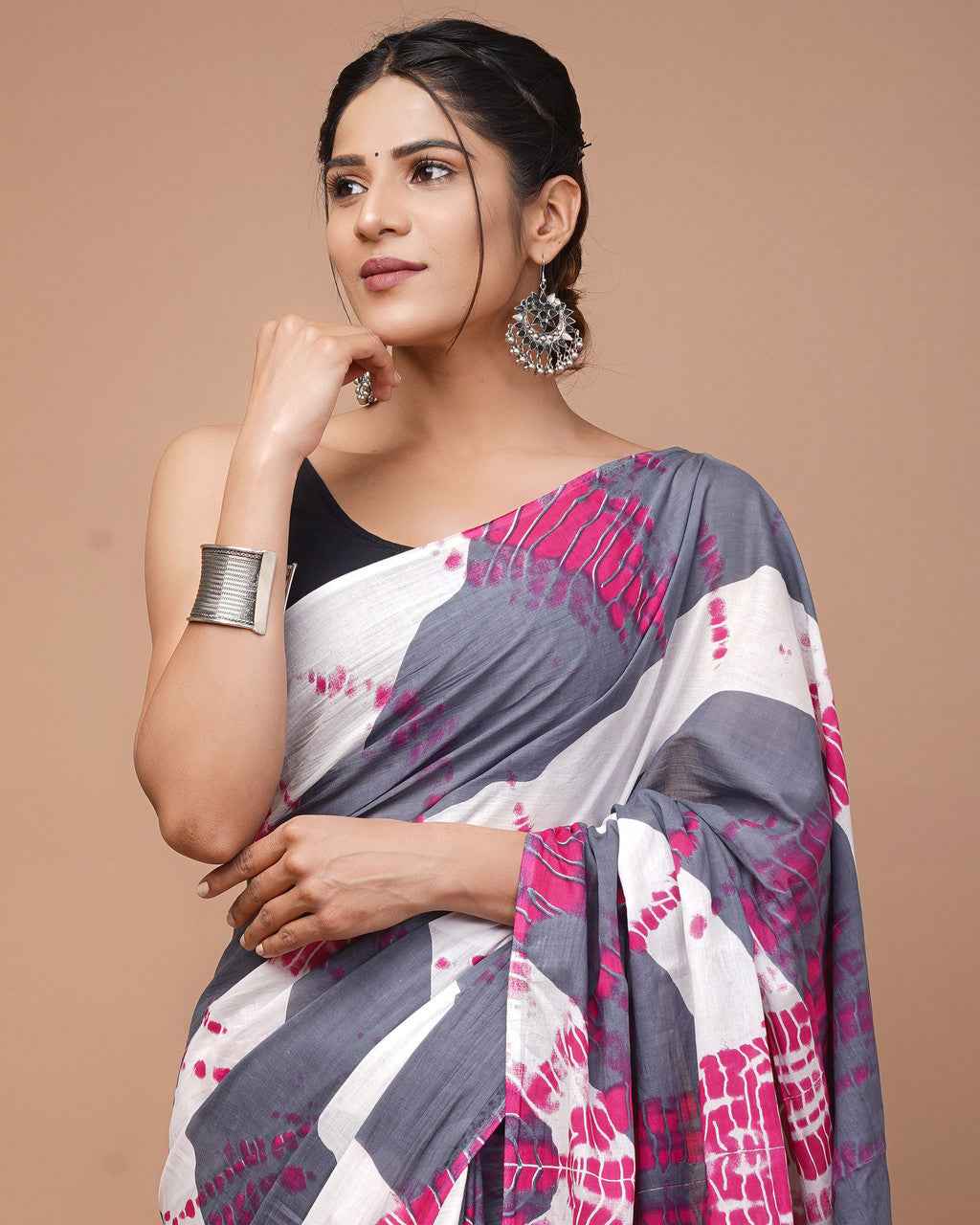 urban mirage tie & twist mulmul cotton saree