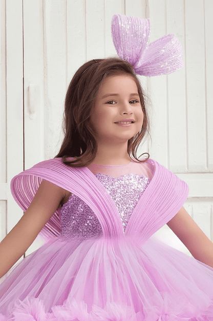 Mini Mehfil Frill Designer Kids Party Dress - Yooneck