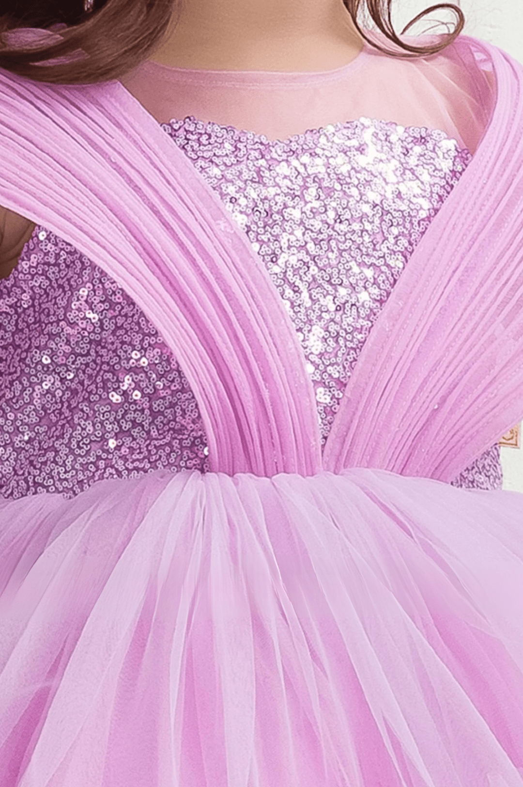 mini mehfil frill designer kids party dress - yooneck