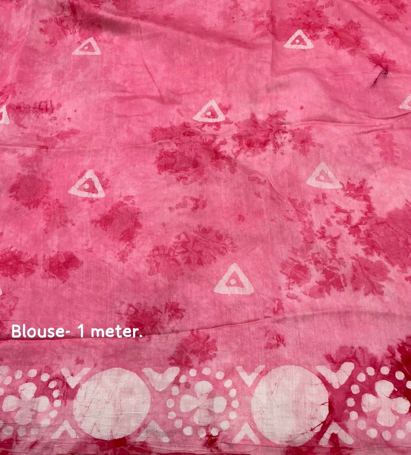 mrinalini vastram hand batik chanderi cotton saree - yooneck