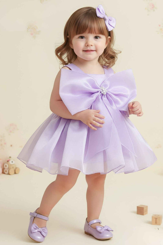Nanha Swag Bow Designer Baby Dress - Yooneck