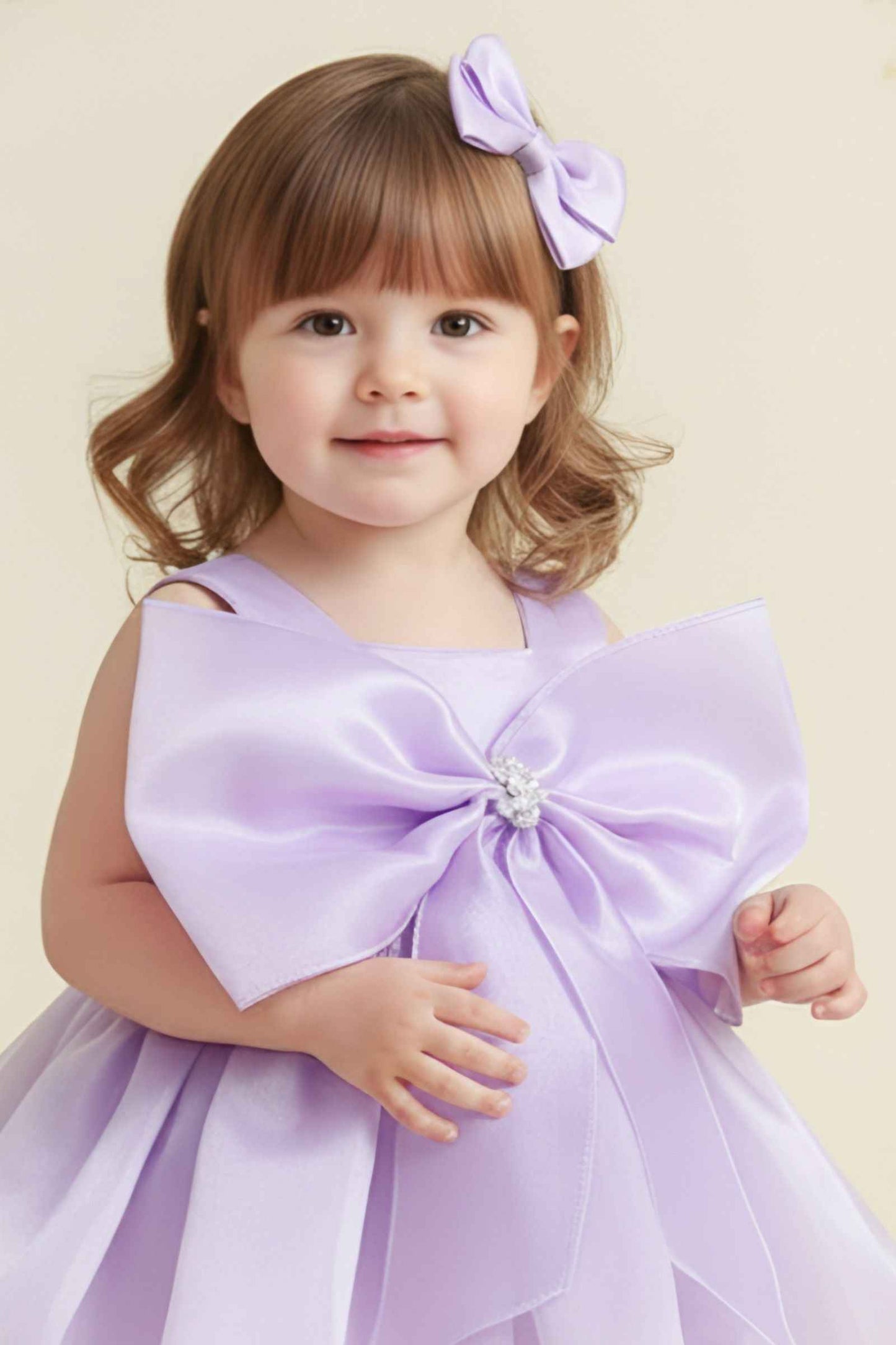 nanha swag bow designer baby dress - yooneck