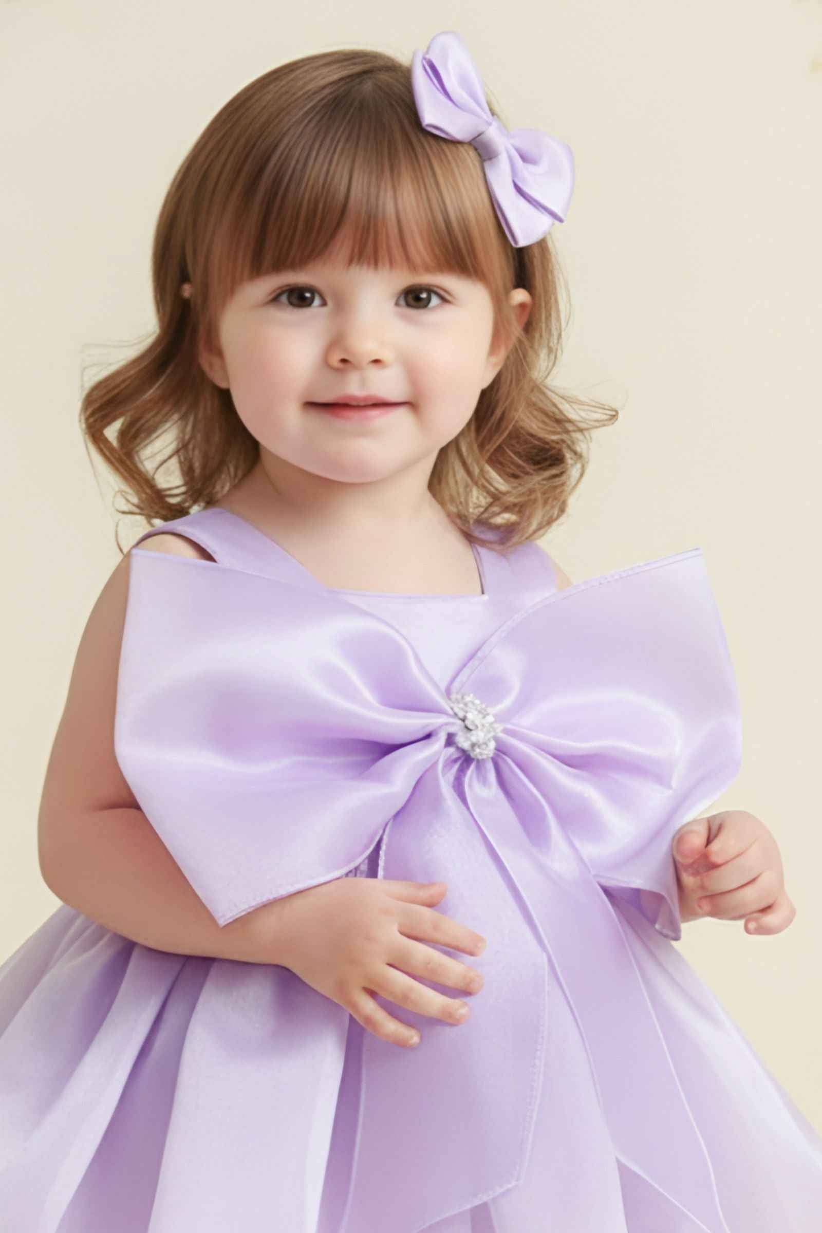 Nanha Swag Bow Designer Baby Dress - Yooneck