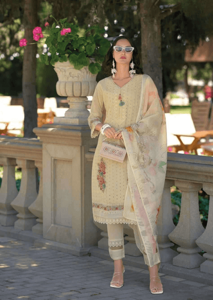 Narmeen Ivory Elegance Embroidered Lawn Suit - Yooneck