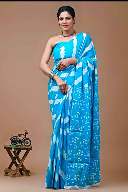 Neel Tara Pure Mulmul Cotton Saree - Yooneck