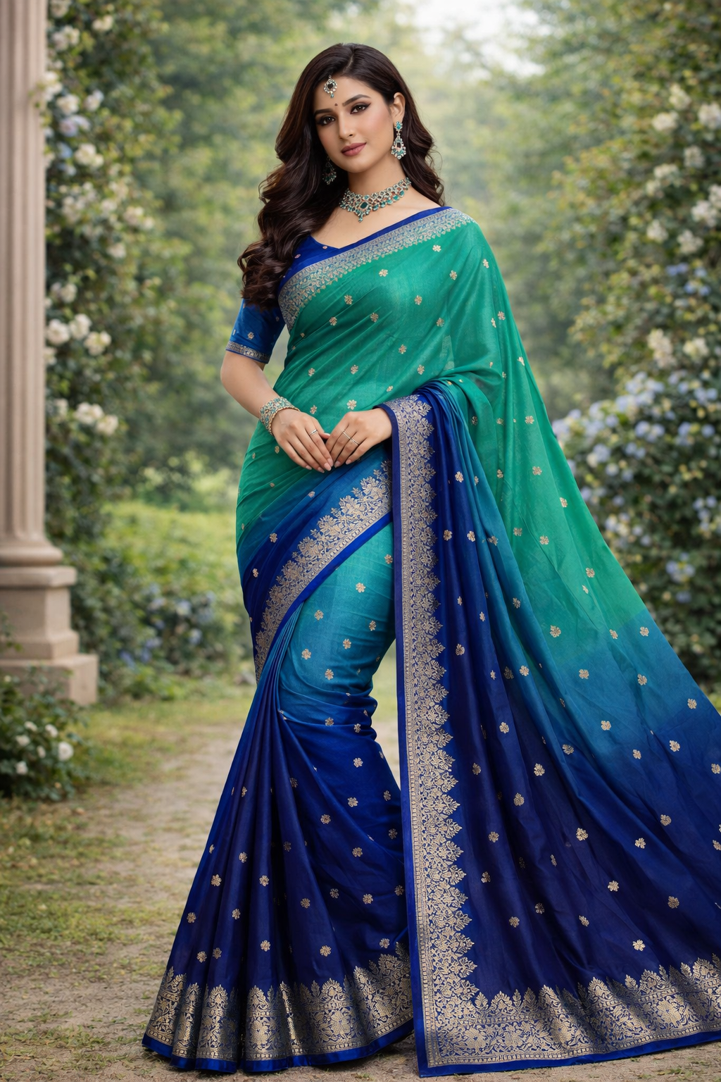 neelmayuri rajsi crepe silk saree - yooneck