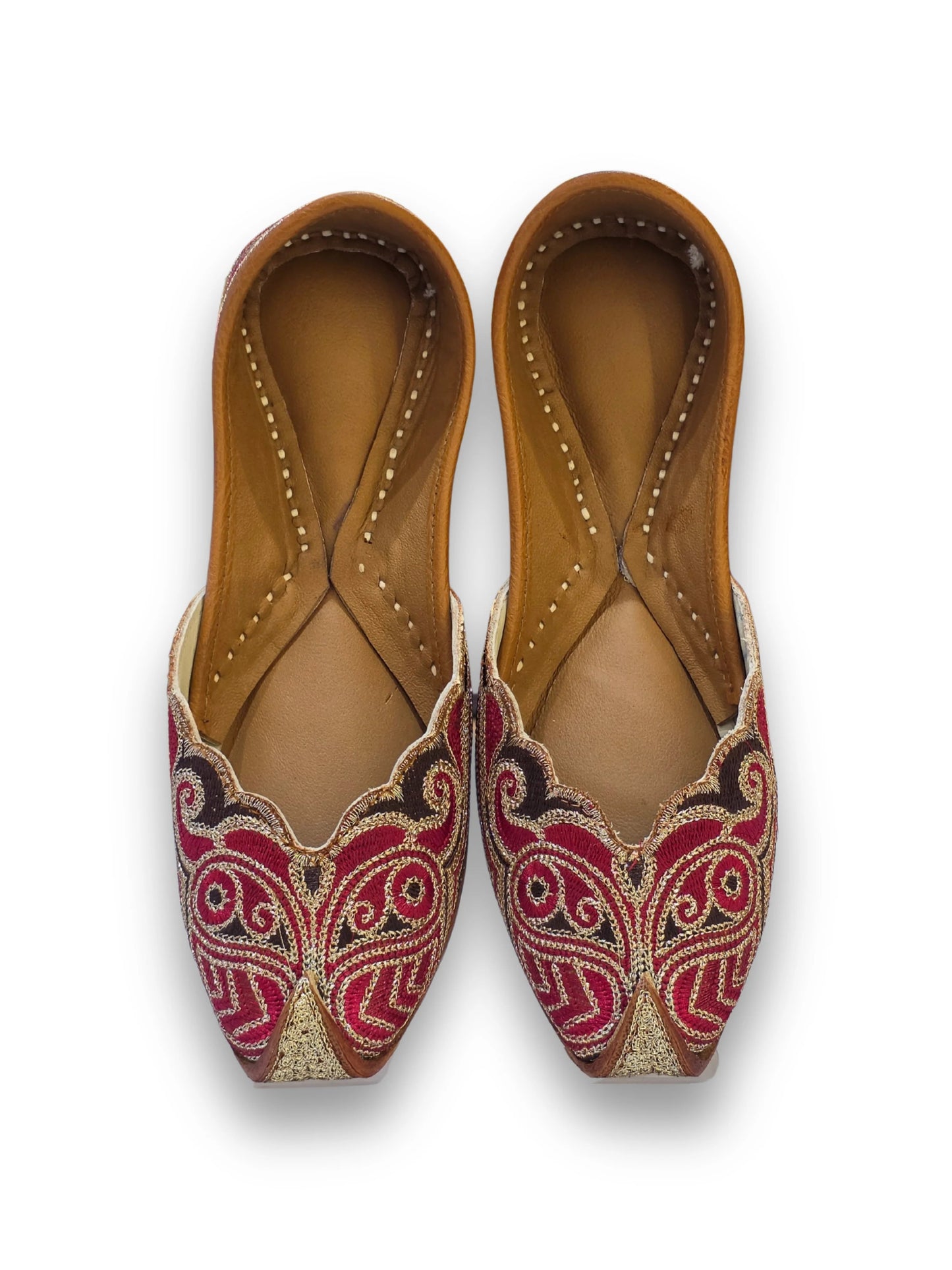 noor - e - gul embroidered leather jutti - yooneck