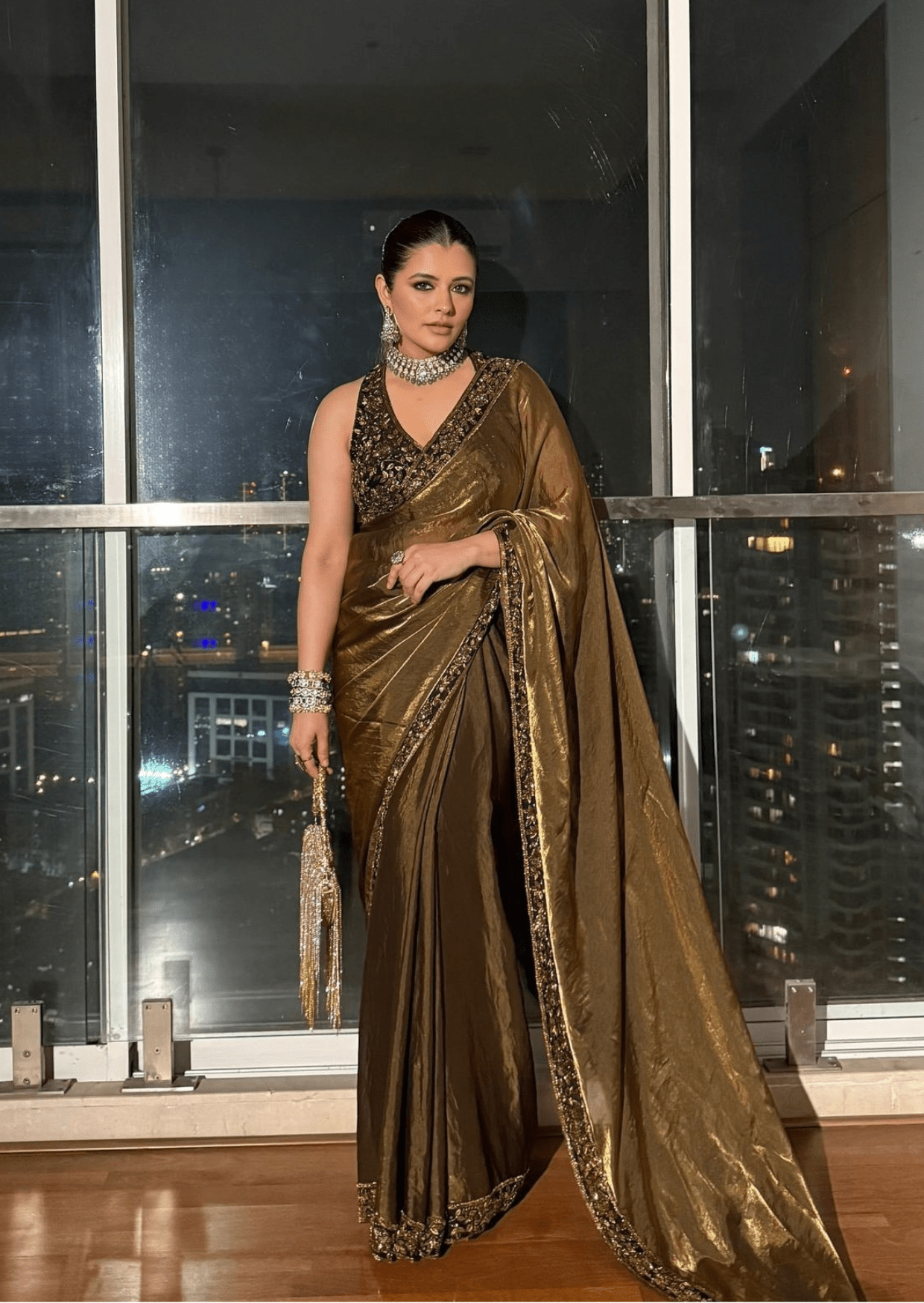Noor - E - Zehra Space Silk Saree Set - Yooneck