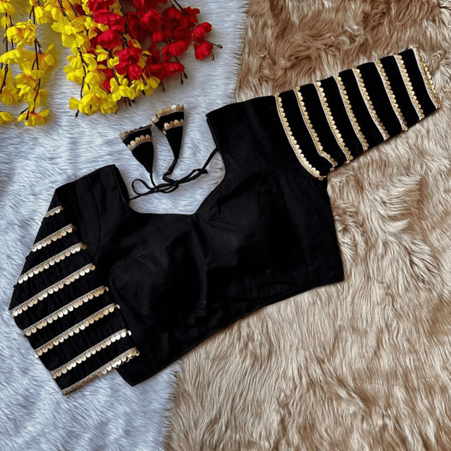 nysa midnight sequins cotton silk blouse - yooneck
