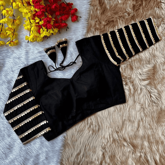 Nysa Midnight Sequins Cotton Silk Blouse - Yooneck