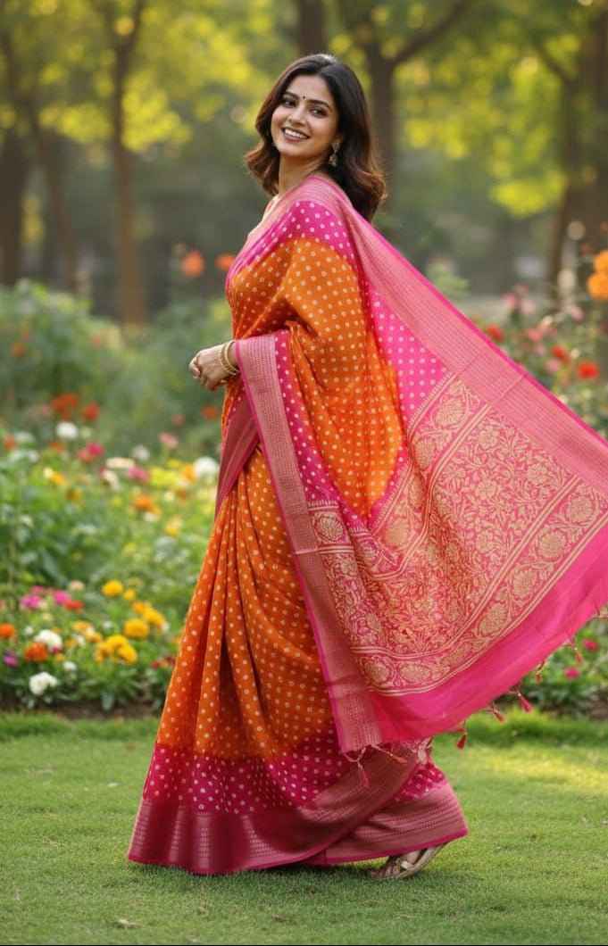 Padmavati Bandhani Dolla Silk Saree - Yooneck