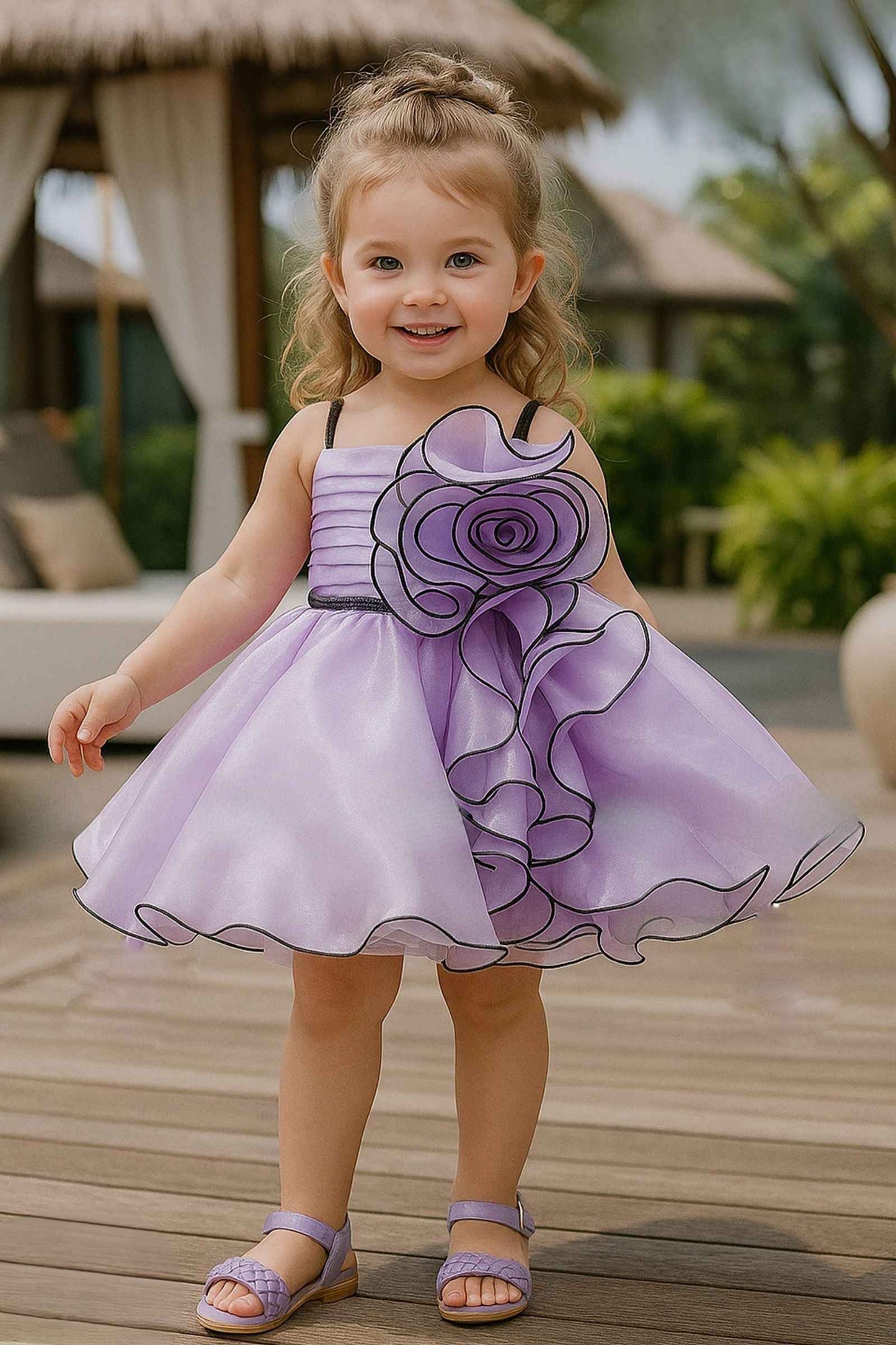 pari floral designer kids party dress - yooneck