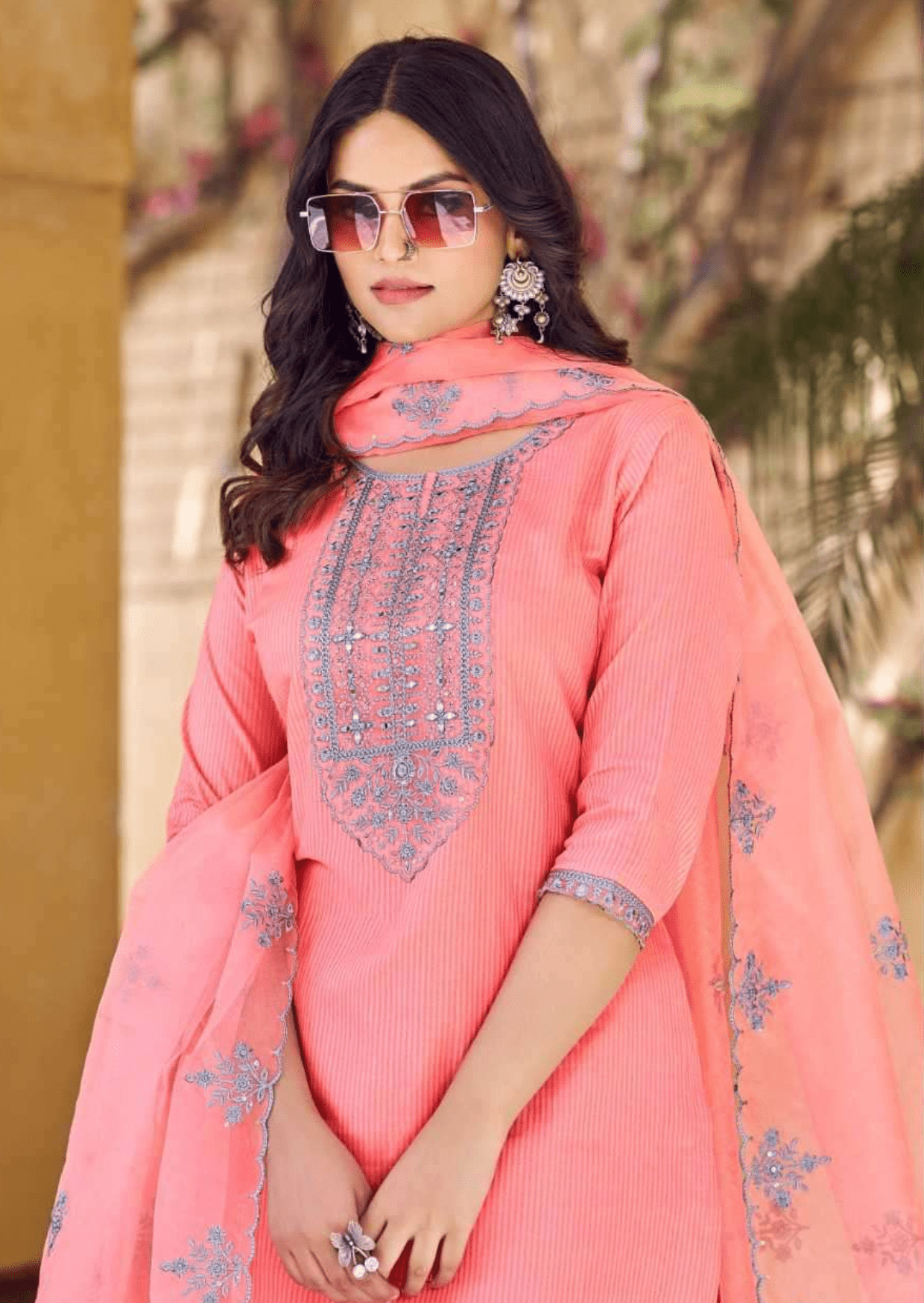 peach please! blossom kurti set - yooneck