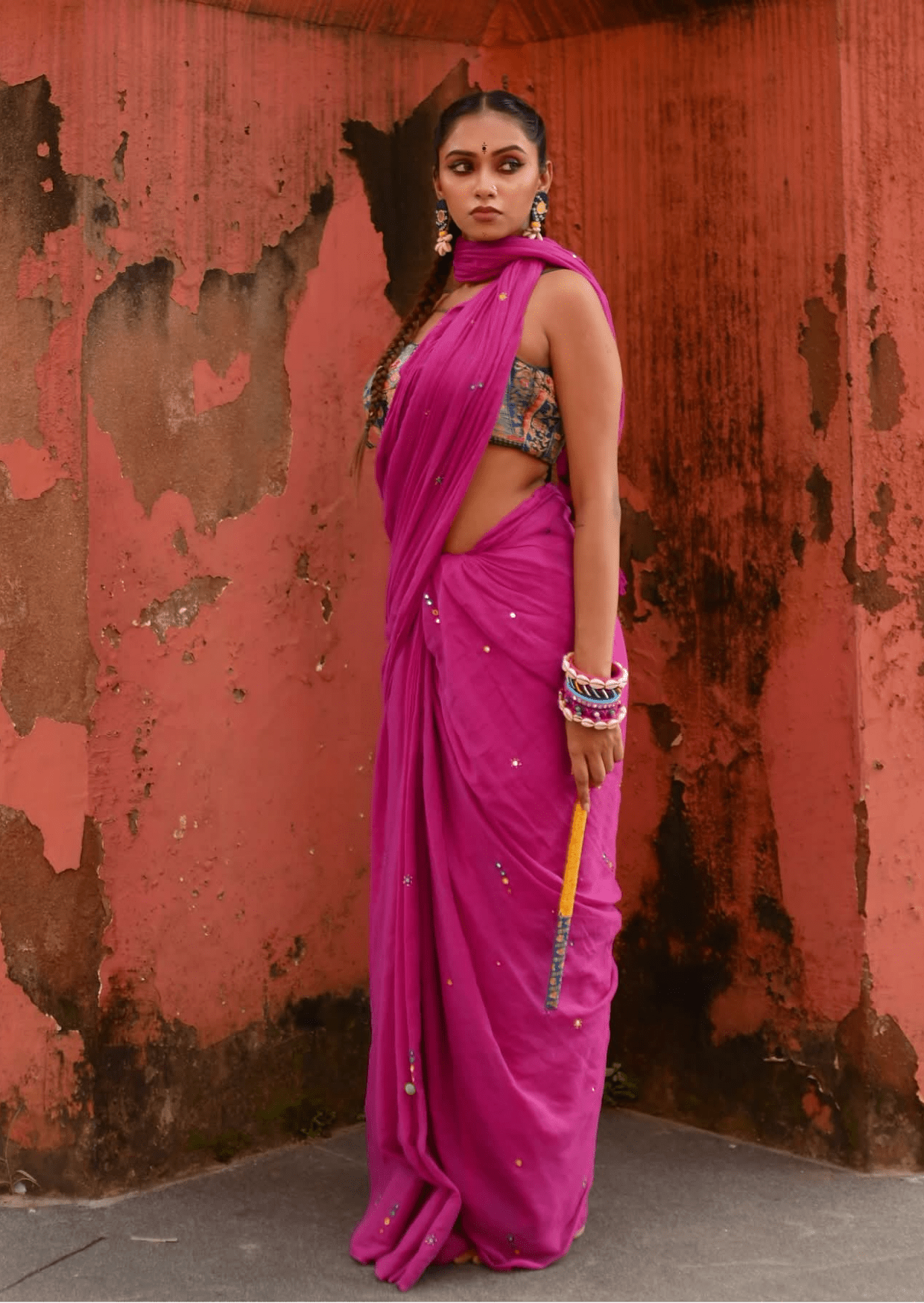 Raas Rani Pure Mul Cotton Mirrorwork Saree - Yooneck