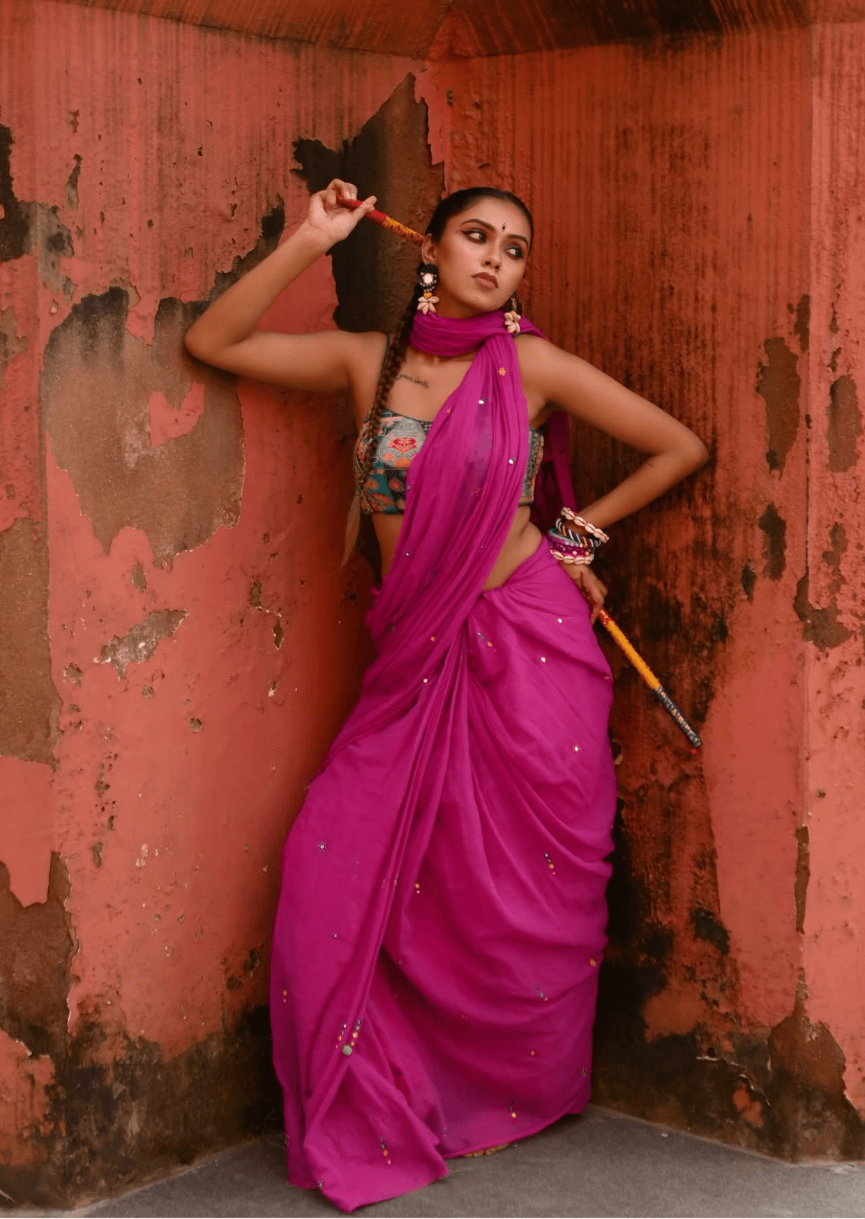 Raas Rani Pure Mul Cotton Mirrorwork Saree - Yooneck