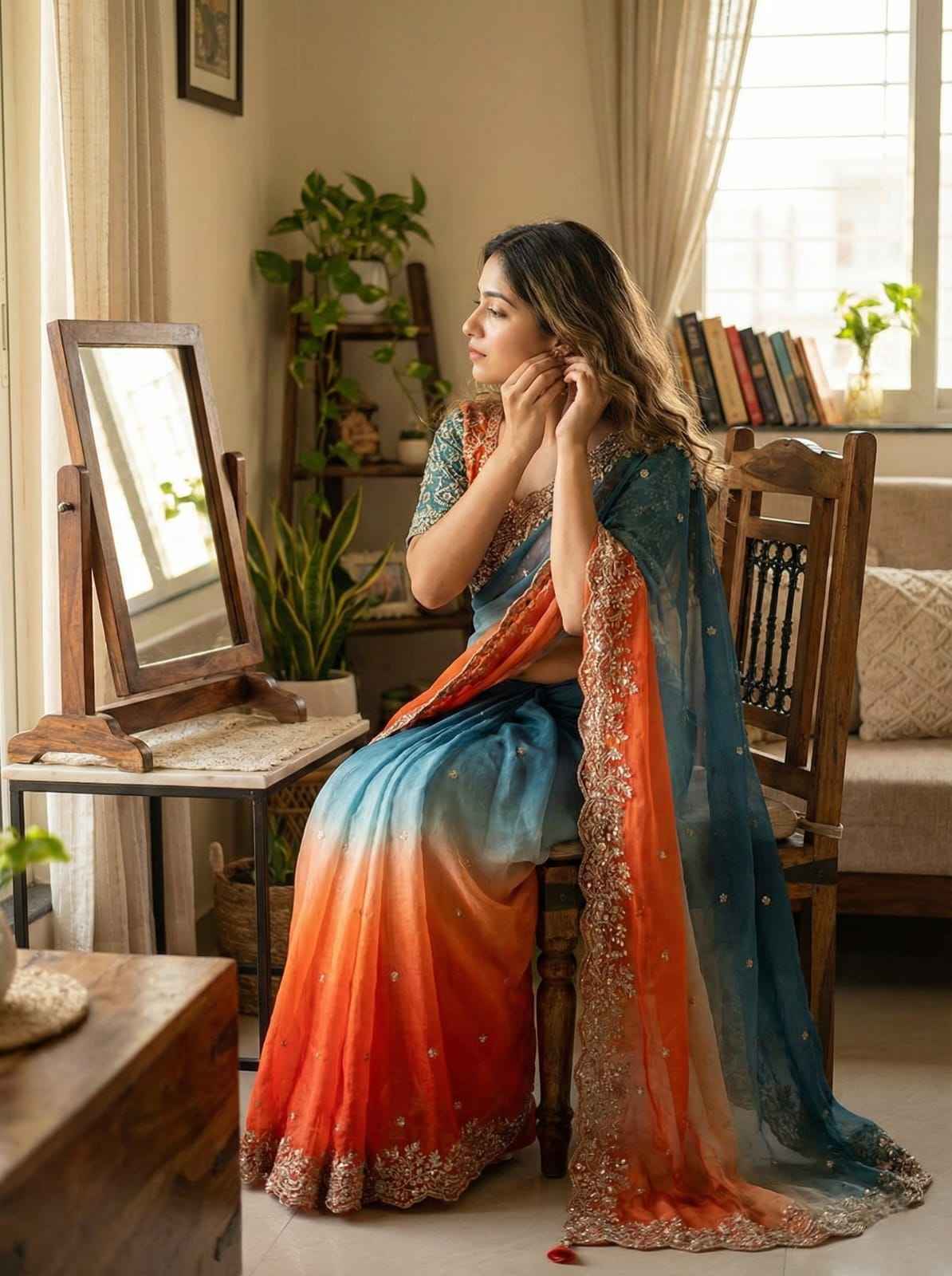 rangleher fendy silk designer saree - yooneck