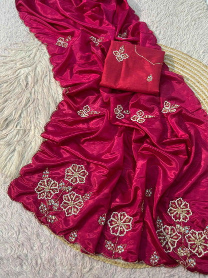 RaniRoop Khatli Handcrafted  Silk Saree - Yooneck