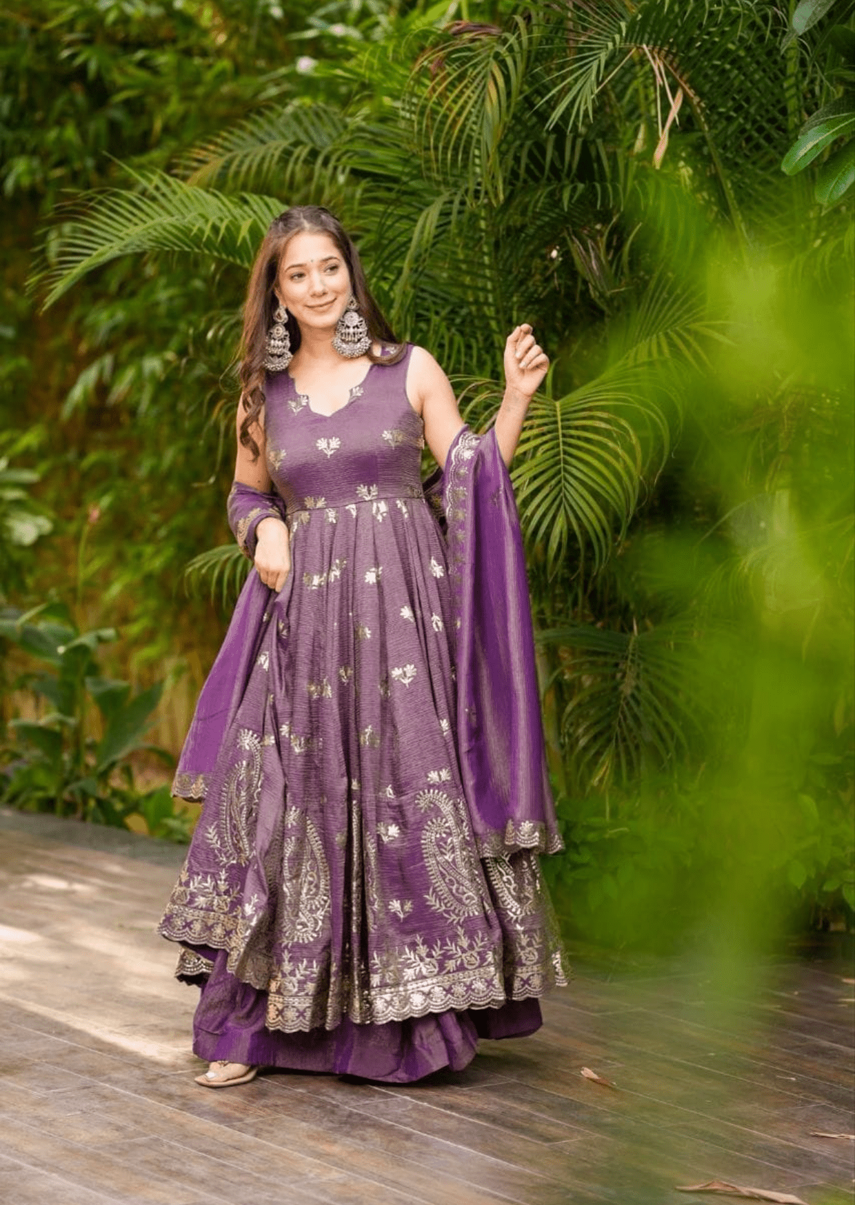 Regal Cosmos Embroidered Anarkali Set with Dupatta - Yooneck
