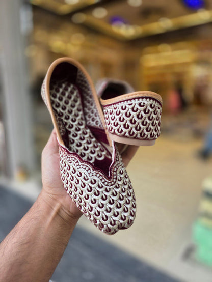 Zarkash Maroon Heritage Jutti
