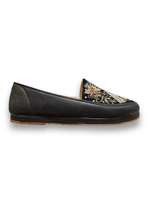 noorza black embroidered fusion sneakers