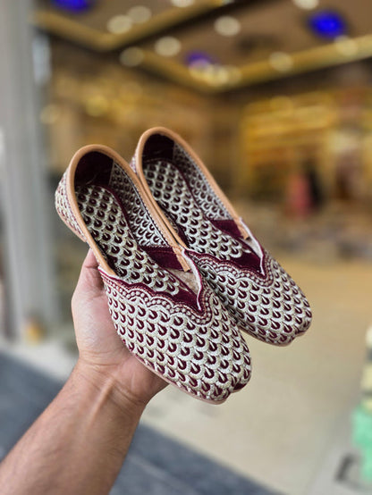 Zarkash Maroon Heritage Jutti