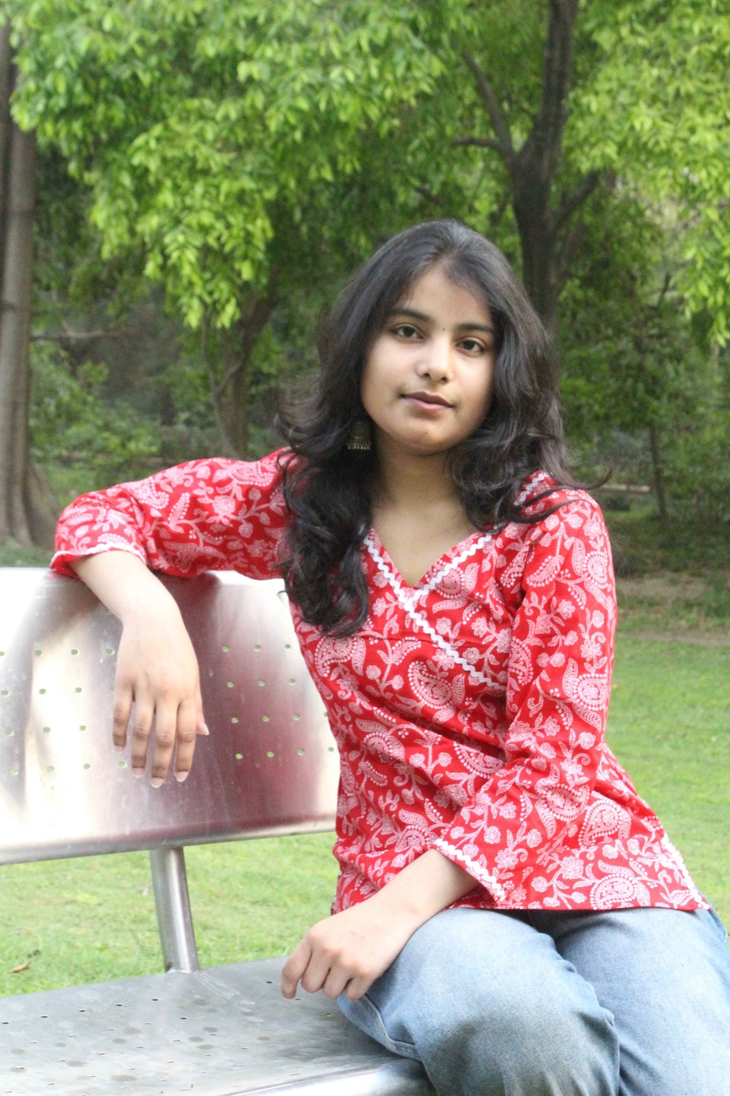 scarlet paisley charm kurti - yooneck