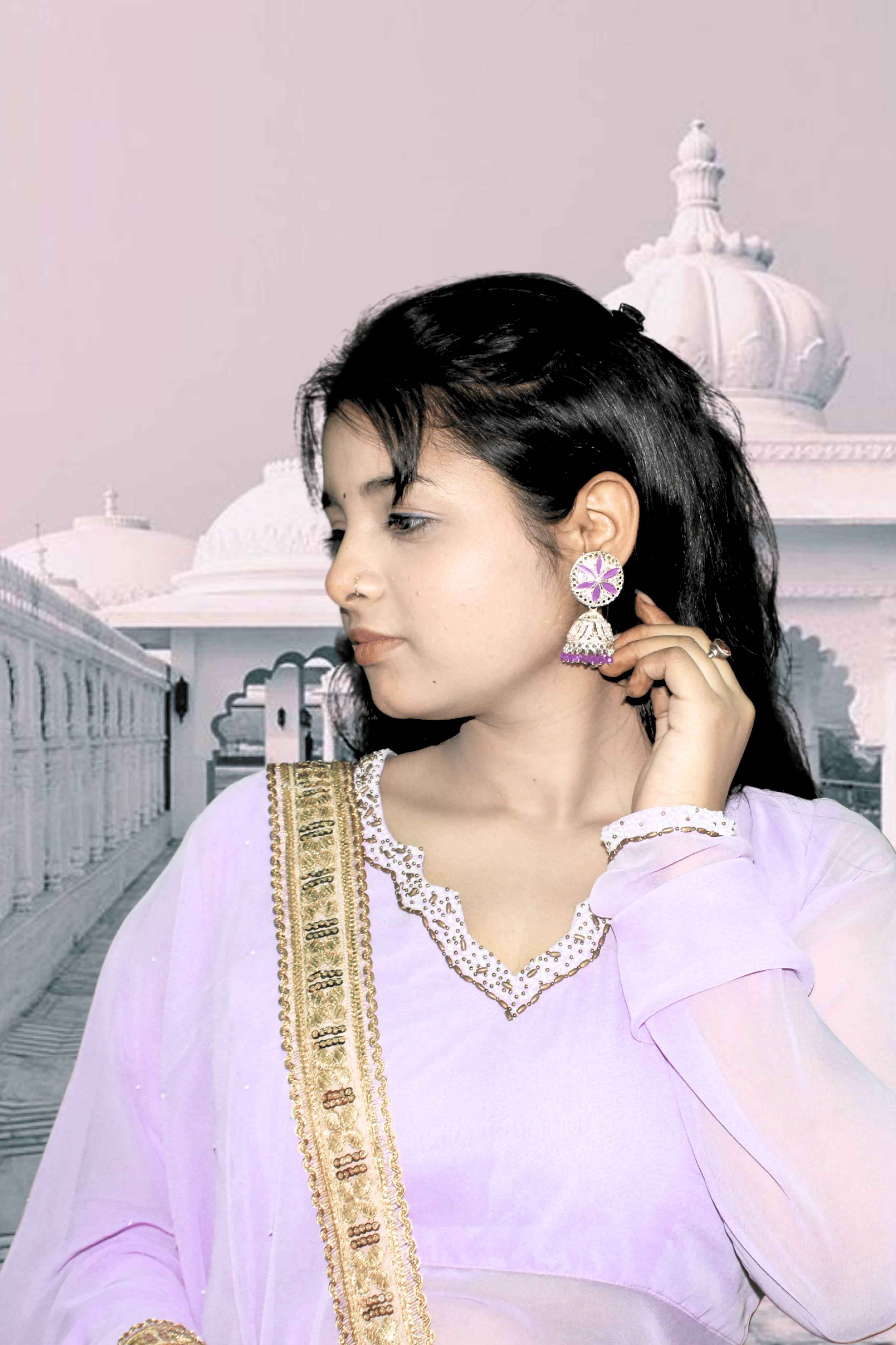 Shagun Lilac Anarkali Suit Set - Yooneck