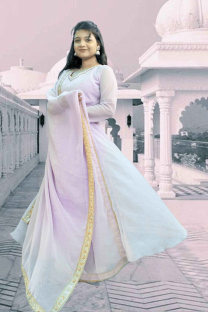 Shagun Lilac Anarkali Suit Set - Yooneck