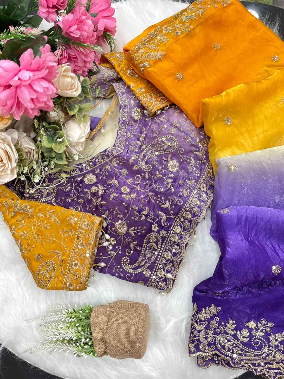 SuryaJamuni RangLeher Designer Saree - Yooneck