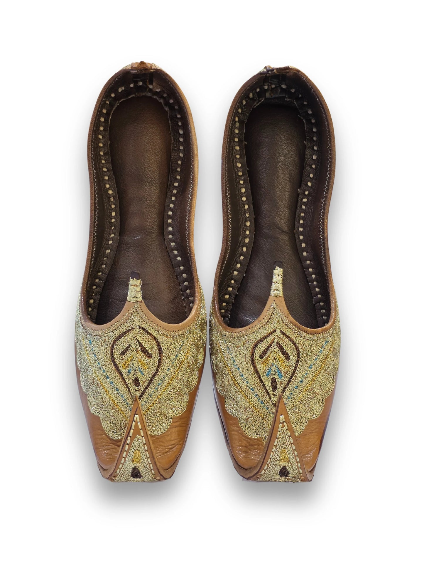 suvarna heritage embroidered leather jutti - yooneck