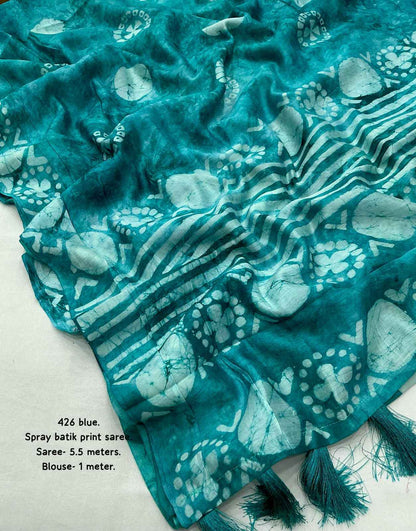 Vaidehi Hand Batik Chanderi Cotton Saree - Yooneck