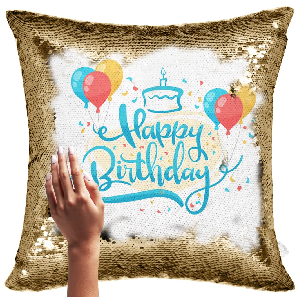 Yooneck Golden Magic Sequin Photo Cushion - Yooneck