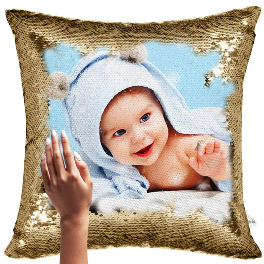 Yooneck Golden Magic Sequin Photo Cushion - Yooneck