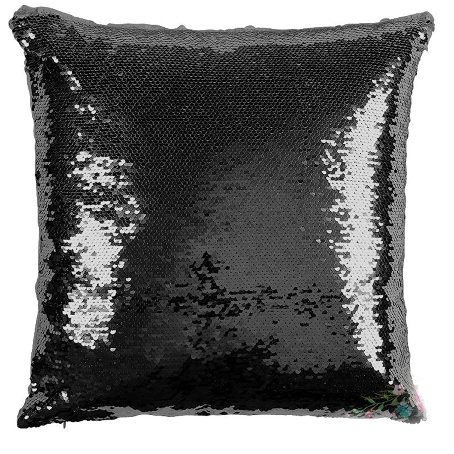 Yooneck Magic Black Sequin Photo Cushion - Yooneck