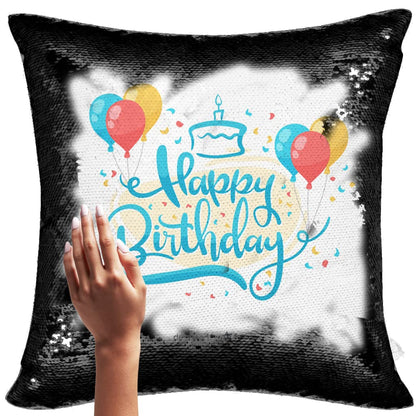 Yooneck Magic Black Sequin Photo Cushion - Yooneck