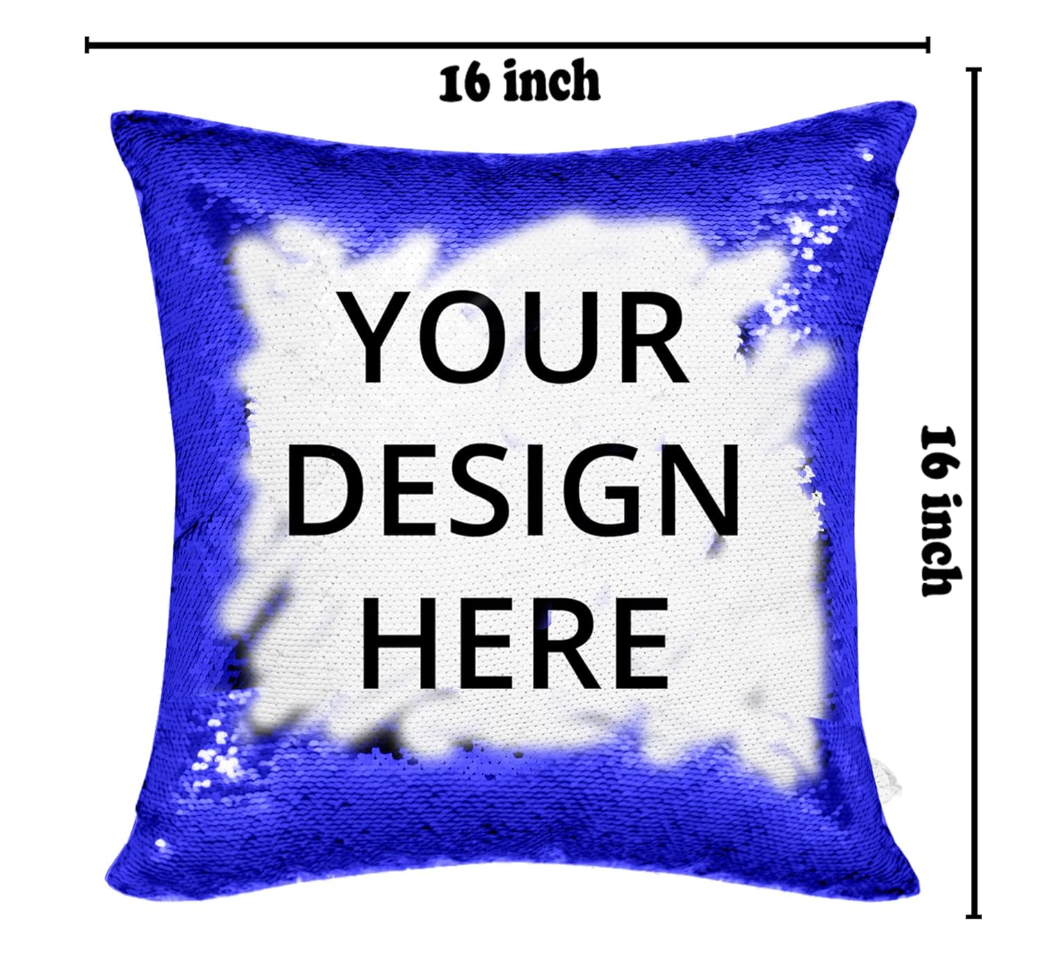Yooneck Magic Blue Sequin Photo Cushion - Yooneck