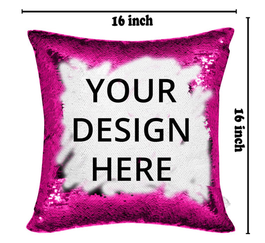 Yooneck Magic Pink Sequin Photo Cushion - Yooneck