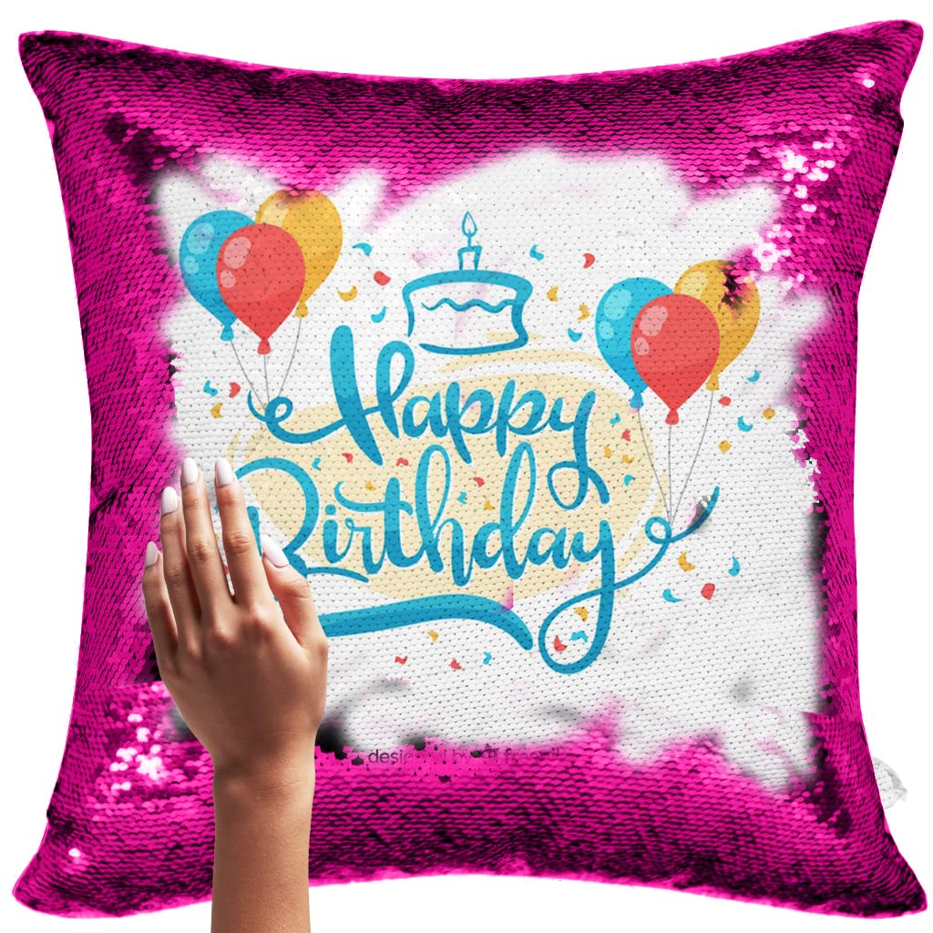 Yooneck Magic Pink Sequin Photo Cushion - Yooneck