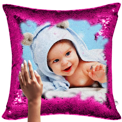 Yooneck Magic Pink Sequin Photo Cushion - Yooneck