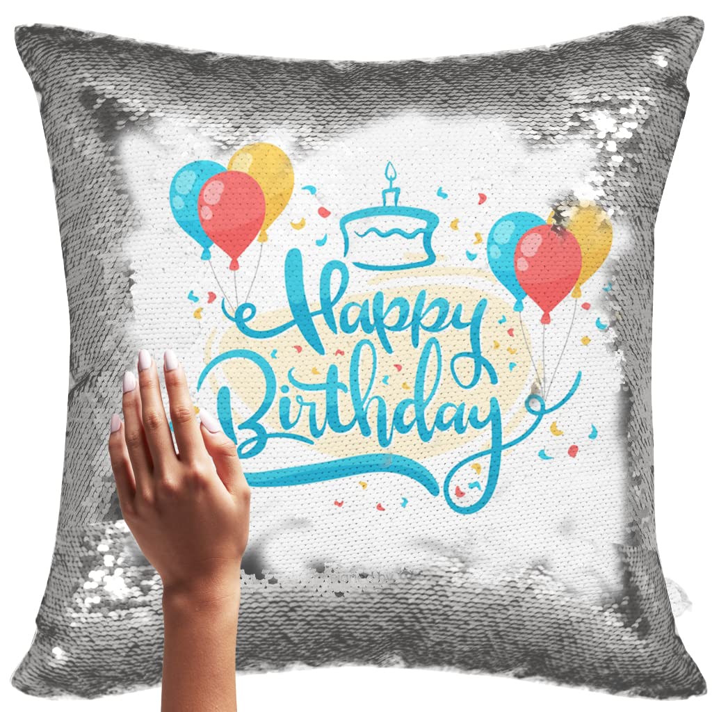 yooneck magic silver sequin photo cushion - yooneck
