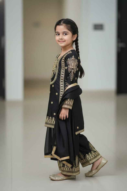 Zeenat Embroidered Ethnic Plazzo Set with Dupatta - Yooneck